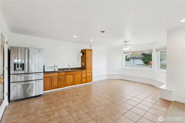 the lower level offers great versatility for a private suite vers