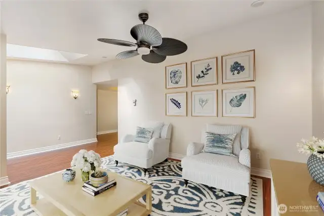 Living room virtually staged