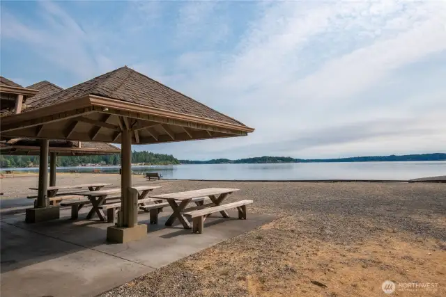 Beach side covered picnic area