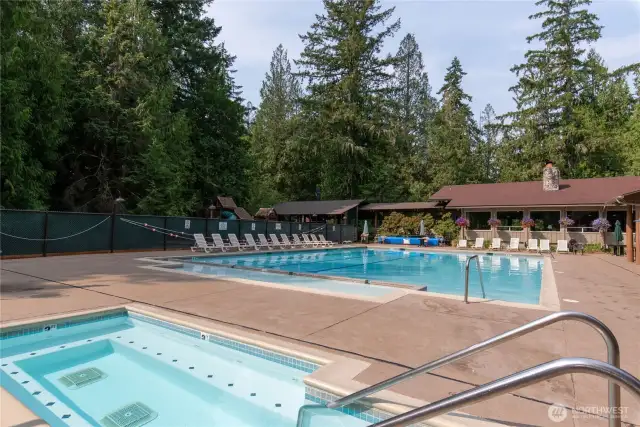 Gorgeous full size community heated pool and hot tub