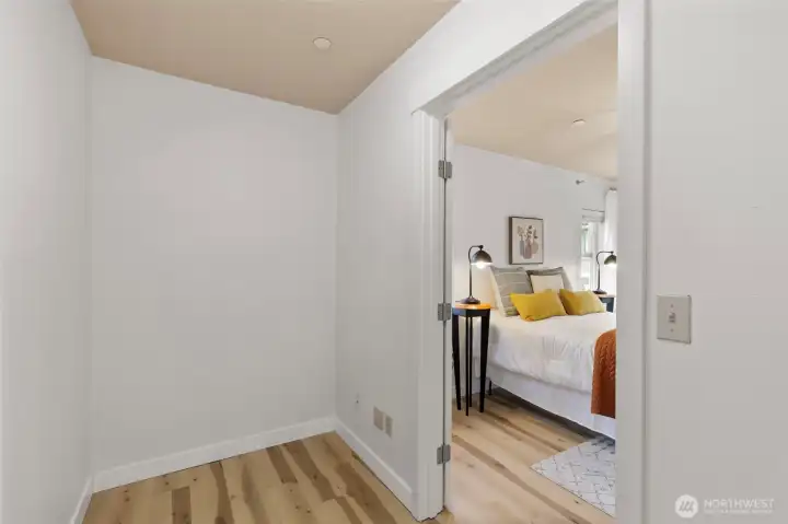 Inviting french door entry to the primary bedroom