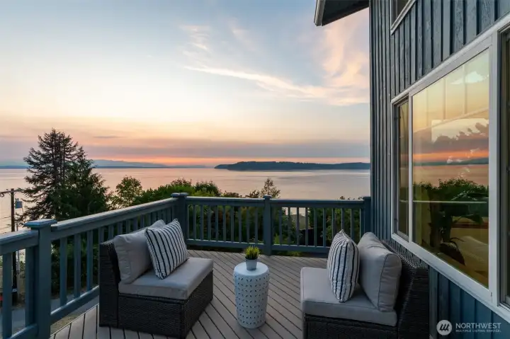 Enjoy watching cruise ships and Ferries traveling as well as fishing boats and ships passing by.