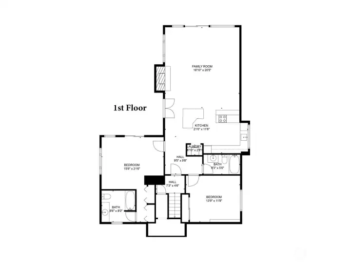 Bottom level floor plan