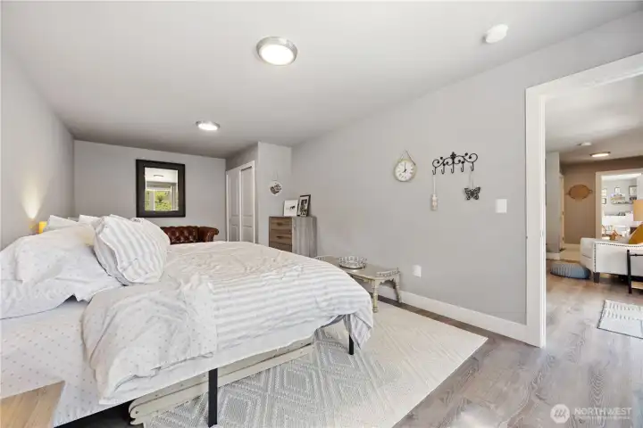 View of daylight basement guest bedroom