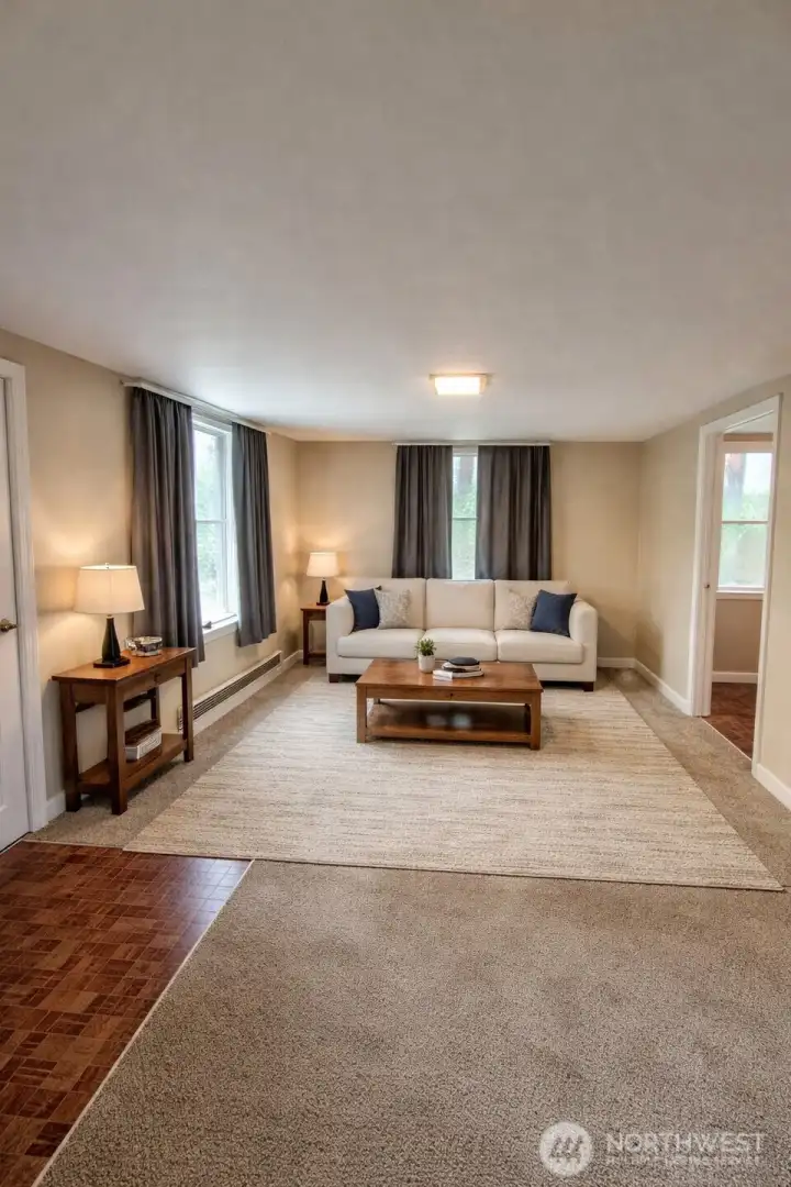 Virtually staged living room