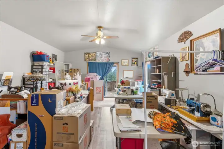 Family Room with Slider to Covered Deck.