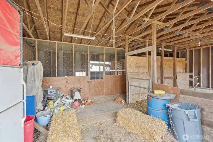 Interior of the Barn. Great Setup for Horses or Goats!