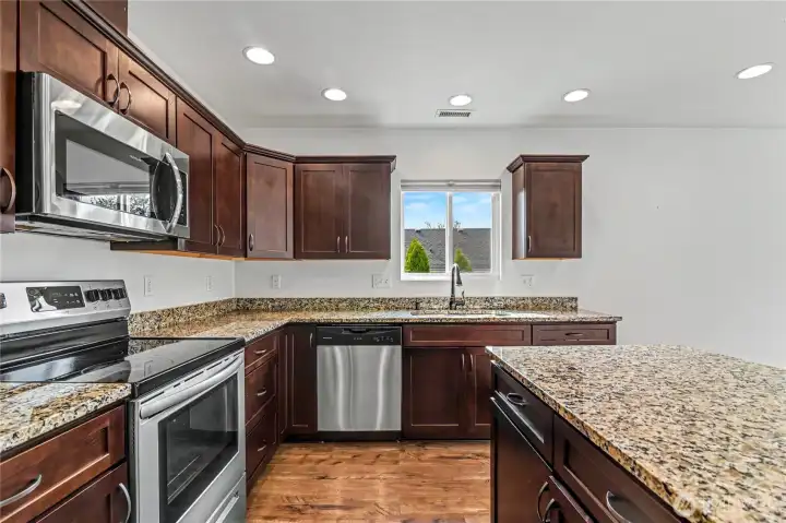Gorgeous granite slab countertops.