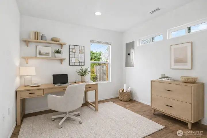One bedroom would be a perfect office if that's preferred. Photo is virtually staged.