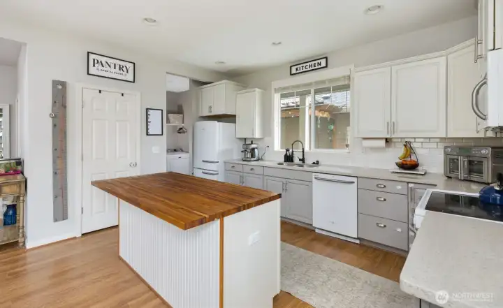 Kitchen island and pantry
