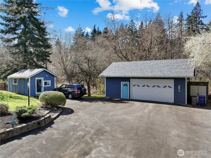 Large detached 2 car garage with Shop and seperate powered and heated outbuilding Large detached 2 car garage with Shop and seperate powered and heated outbuilding