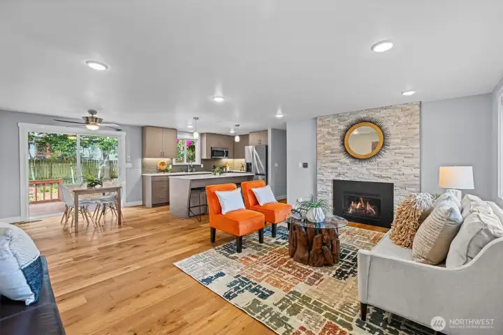 Wide plank flooring and on-point finishes that align with the clean lined exterior appeal.