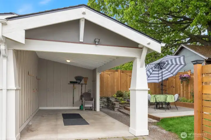 Carport great for parking but doubles as a fabulous entertaining space for summer nights.