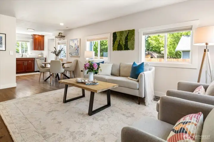 Sun-drenched living space featuring an abundance of natural light throughout the home.