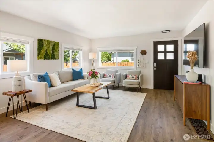 Great welcoming spot for guests and access to the exterior spaces as well.