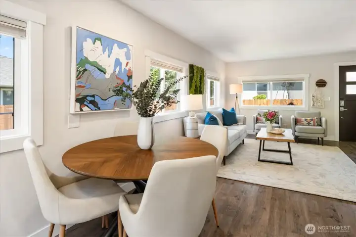 North facing windows provide a lot of natural light into the living spaces.
