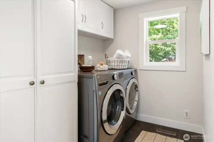 Additional pantry storage next to your washer and dryer.