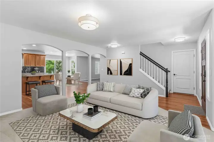 Virtually staged as a living room Virtually staged as a living room