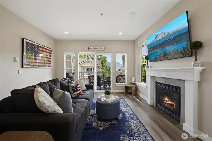 Gas fireplace for cooler days & nights. Gas fireplace for cooler days & nights.