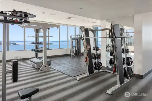 Fitness center on the 41st (top) floor.  Check out those views!