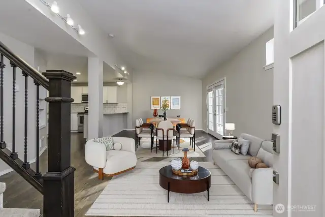 virtually staged living room DADU