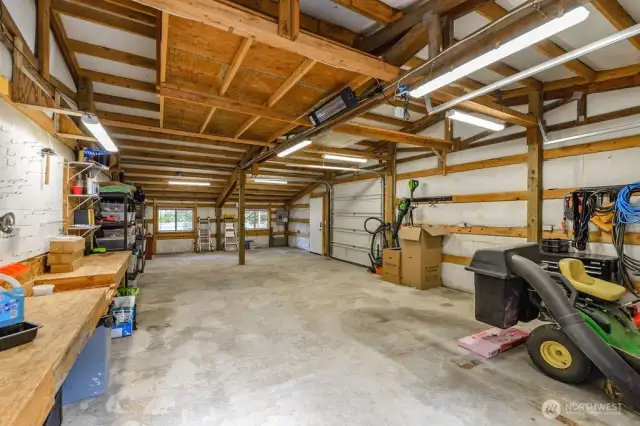 Inside shop with additional covered parking available