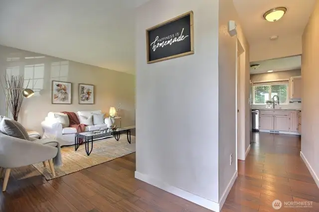 Wonderful laminate wood flooring  welcomes you and is throughout the main level!
