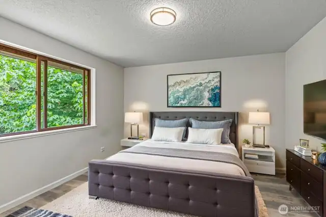 Upstairs: primary bedroom