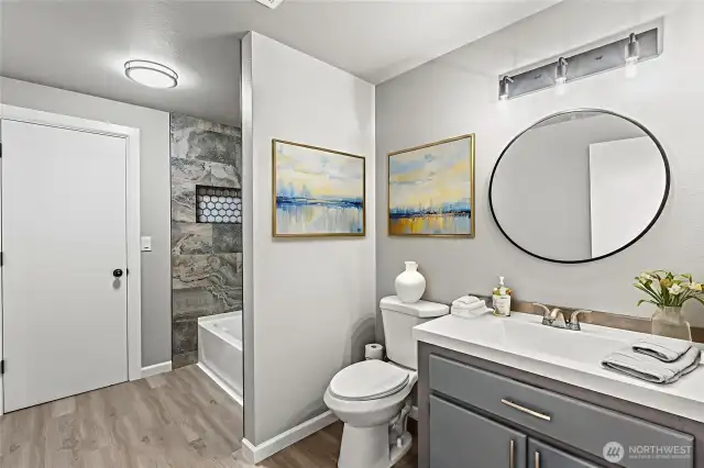 Upstairs: guest bath
