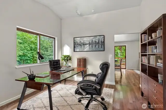Upstairs: office nook off of main living room