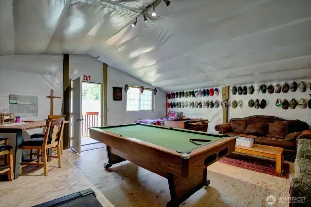 Game room above garage/shop