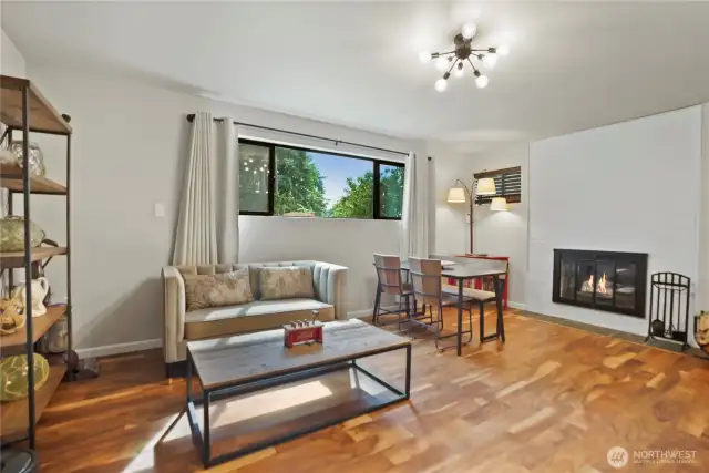 Wood-burning fireplace for cozy nights
