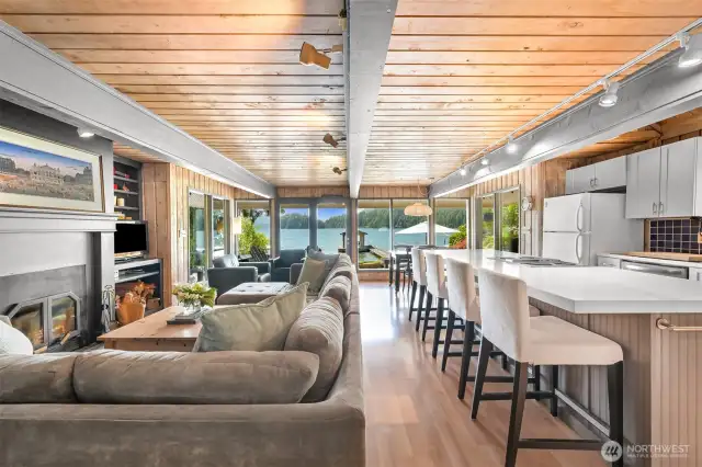 Living room and kitchen flow seamlessly together