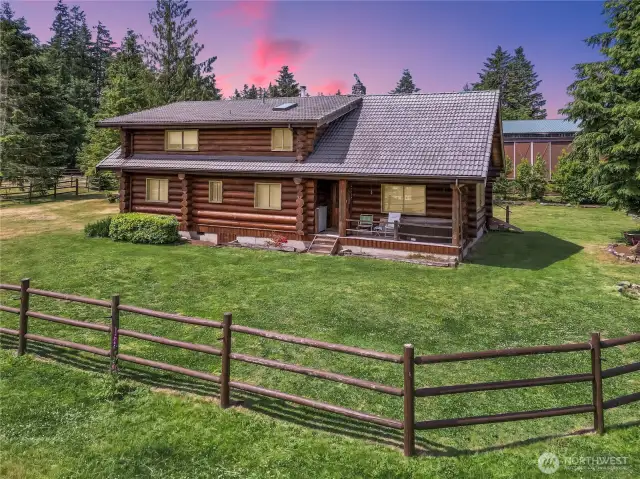 Private & Practical Equestrian Farmstead on 5 Secluded Acres  Tucked away in peaceful seclusion, this thoughtfully designed 5-acre equestrian paradise is fully perimeter fenced with premium 5’ Diamond V-Mesh—every post set in concrete for lasting durability.