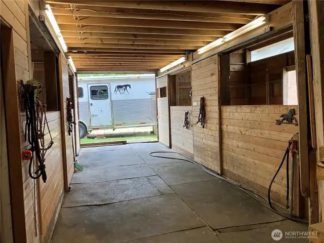 Each side of the barn is connected to one of the two paddocks.