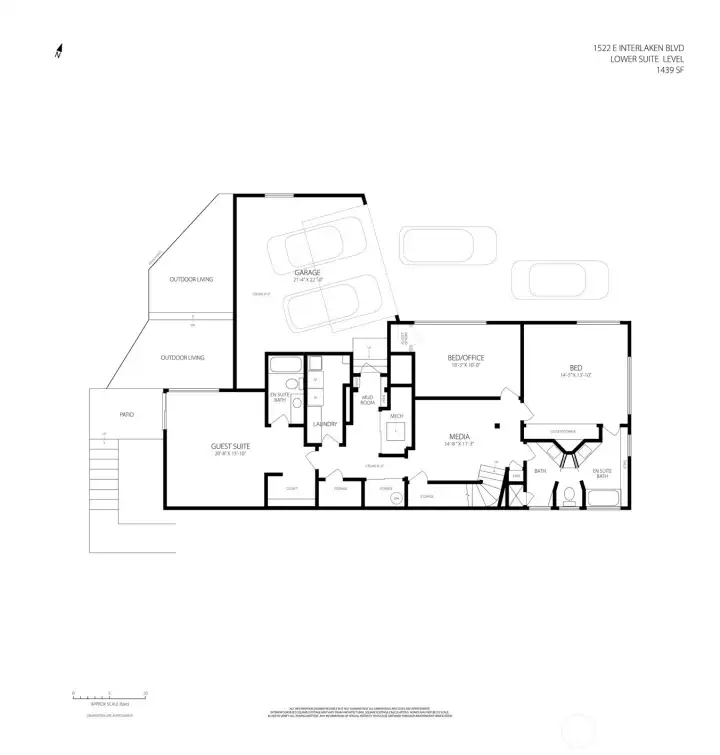 The garden level expands the home’s versatility with two full suites, a media room, and an additional bedroom that flexes as an office or studio. Direct patio access connects these private quarters to Interlaken Park’s borrowed landscape.