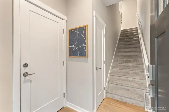 No shortage of storage, hall coat closet