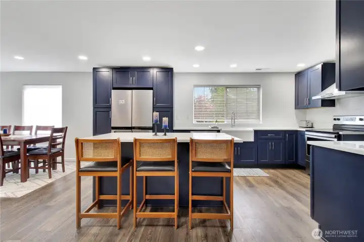 Remodeled island kitchen perfect for gatherings and entertaining