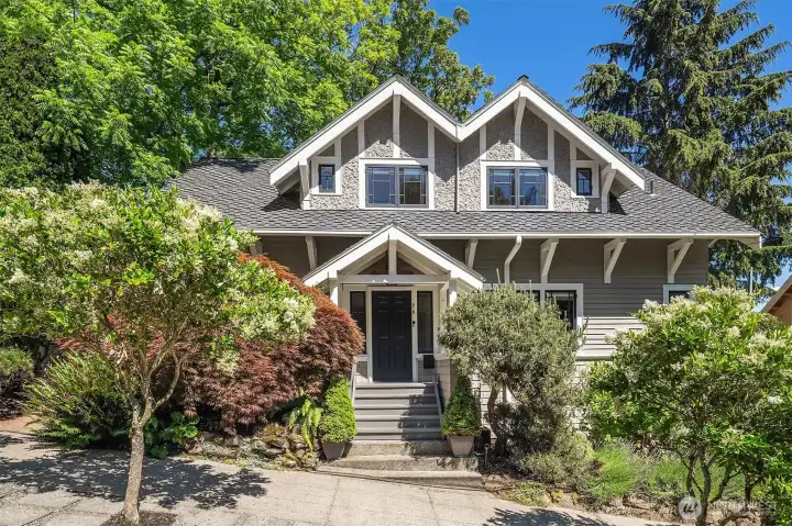 The iconic double-gabled silhouette of this 1919 classic in premier Madrona. The iconic double-gabled silhouette of this 1919 classic in premier Madrona.