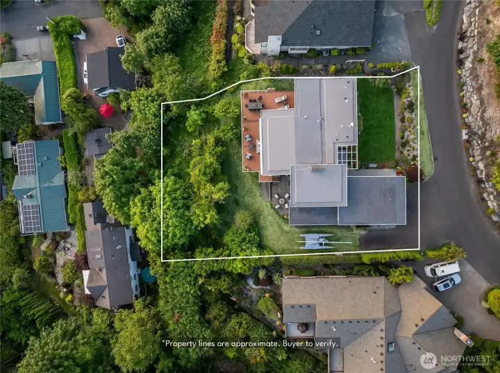 Lower section of property is terraced. Includes garden area and fruit trees.