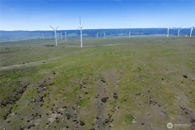 View from the top of the property - Windfarm is to the West of the property.