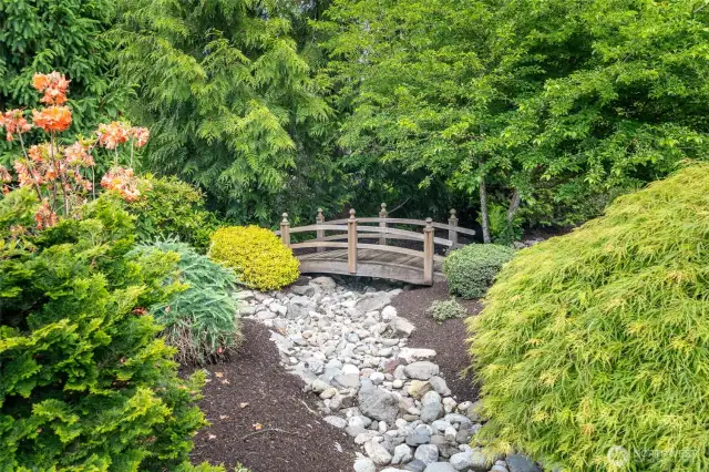 Lush Garden with Dry Riverbed