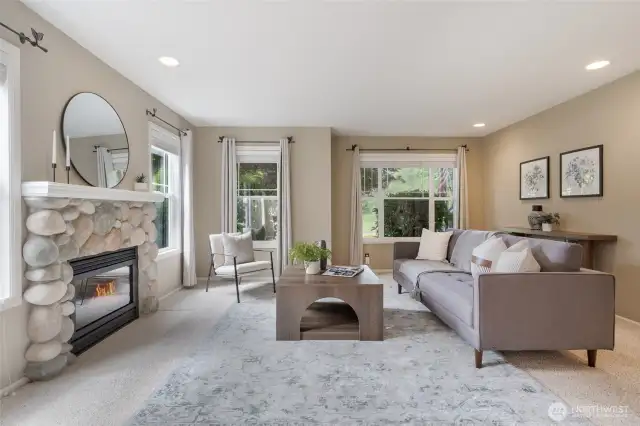 Sitting Room with gas fireplace