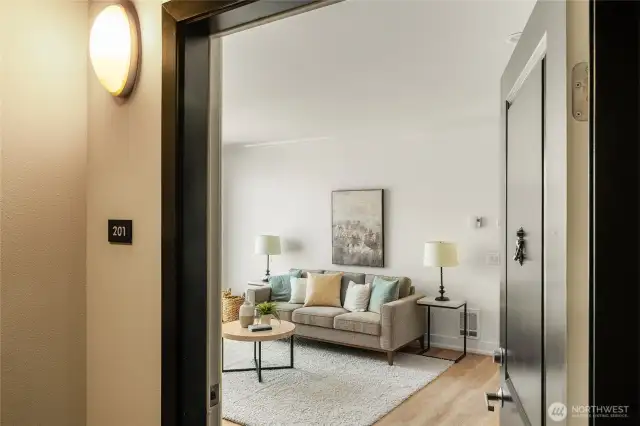 Entry door with only 2 units per floor -- small community of 6 units