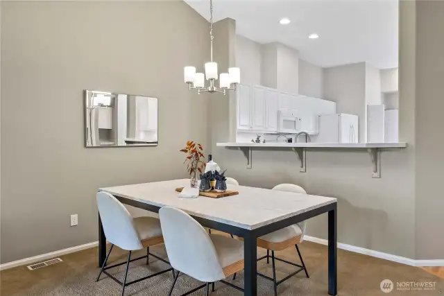 Enjoy easy meals with the dining space right next to the kitchen.