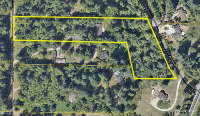 TWO parcels included in this purchase! Total acreage 5.5! (3ac. above with existing single family residential, 2.5ac below ready for your creation! The possibilities are endless as to the future of this land.
