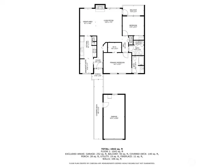 App ndrawn floor plan with approximate room sizes for info only