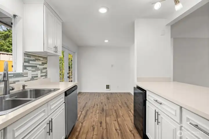 Freshly painted cabinets