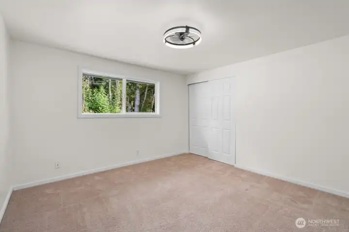 Room 1 - newly installed led light/ceiling fan with remote and several lighting/fan options