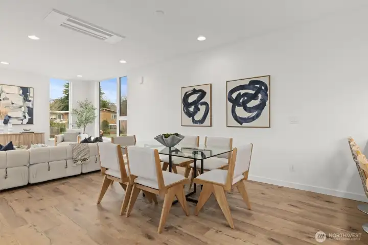 Dining room off the Eat-In Chief kitchen with Bosch appliances